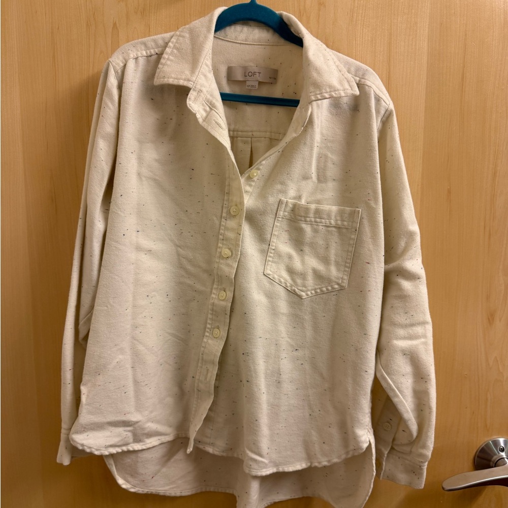 LOFT Women’s Cream Button-Up Shirt